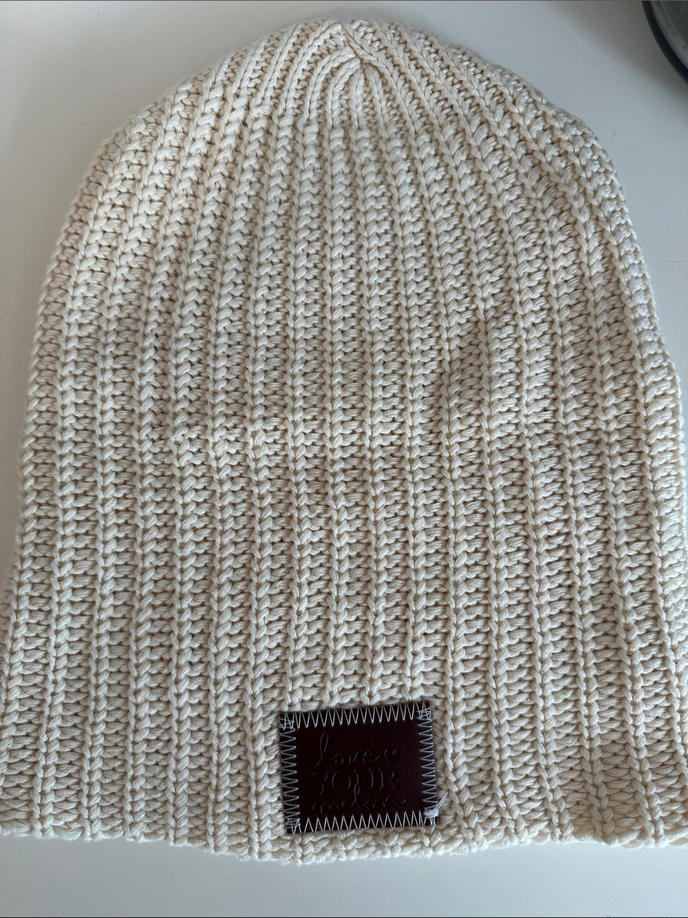 Love Your Melon Knit Beanie in Cream